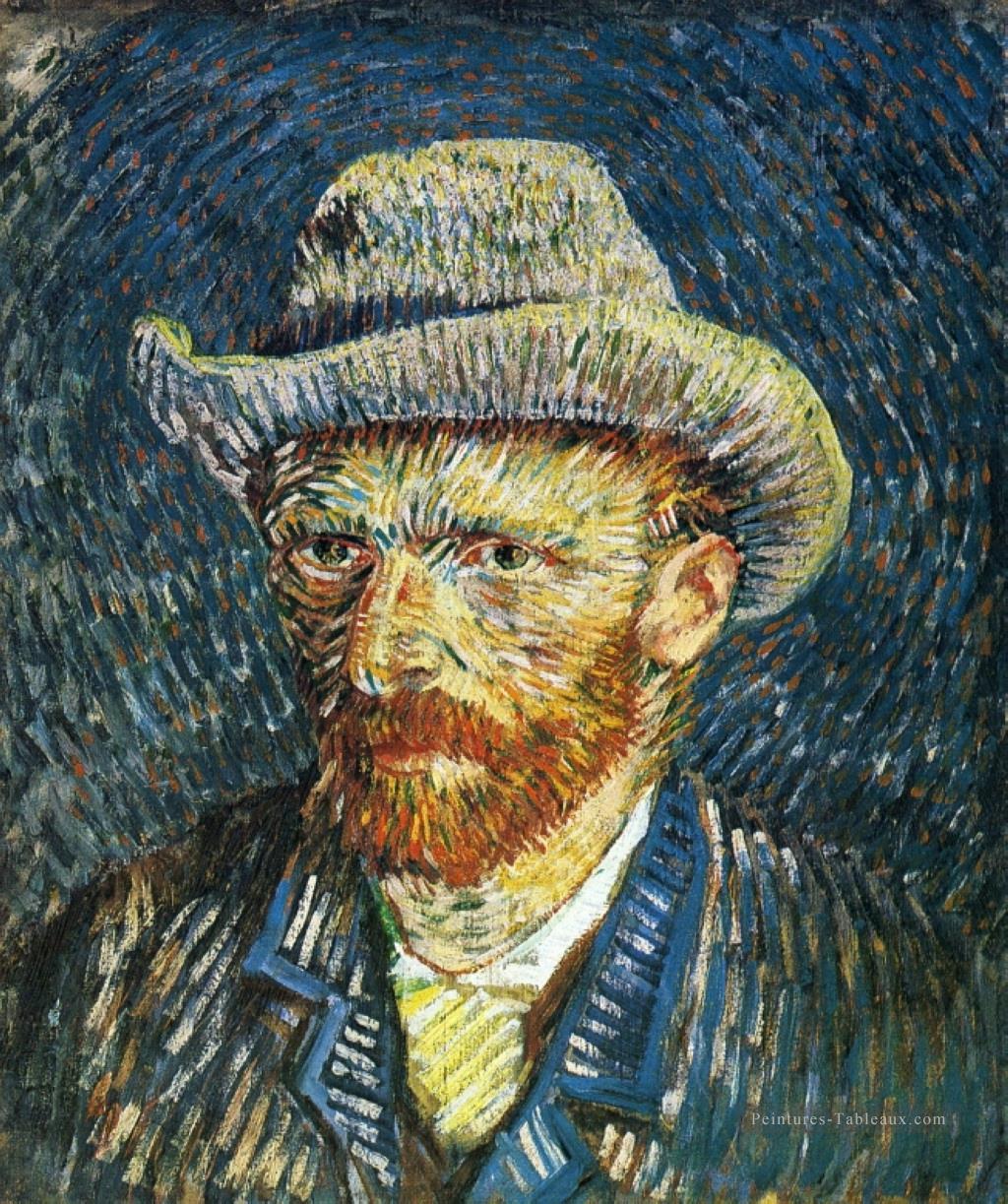 Autoportrait avec un chapeau en feutre Vincent van Gogh Peintures à l'huile